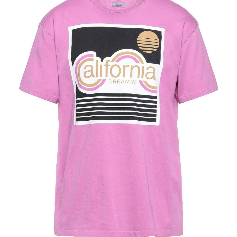 Pink and Black Retro California Graphic Short Sleeve Tee